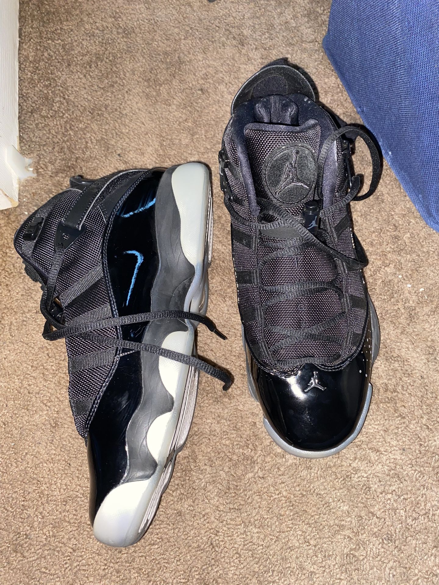 Air Jordan 6 Rings Triple Black Ice Bottom Men’s