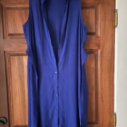 Royal Blue Button Down Dress
