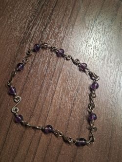 Wire-Wrapped Purple Bead Bracelet
