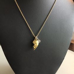 Juicy Couture Gold Tone Half Heart Pendant Necklace