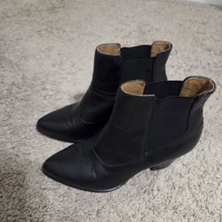Short Leather Boots, Women, Size 7