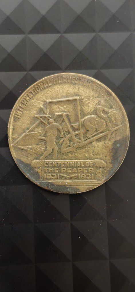 1931 Reaper Centennial Medal McCormick International Harvester Token