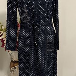 Navy Blue Polka Dot Dress