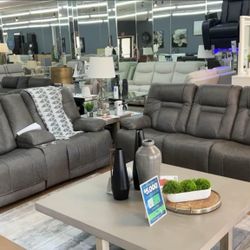 Sofa & Loveseat Power Recliner Top Grain Leather 