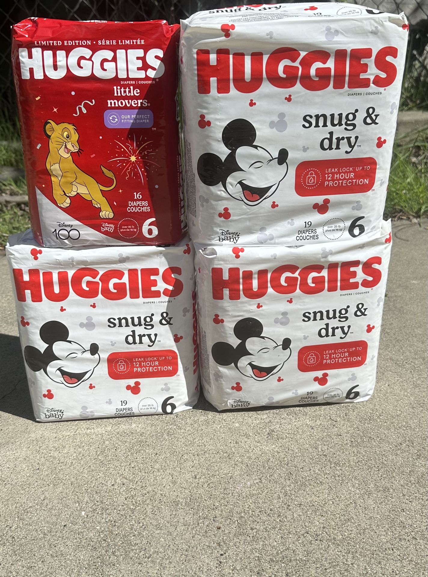 Huggies Size 6 Diapers All 4 Packs For $32