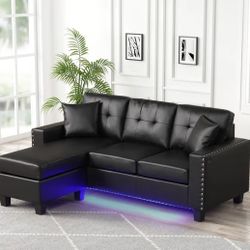 Sectional Black And Led 