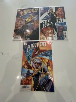 Black Cat 3,4,5 J. Scott Campbell Cover As, 1st Prints, Marvel Comics Lot, 2019 NM