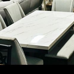6 Seated Marble Dining Table