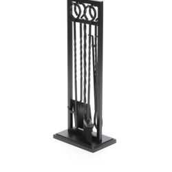 Styles 4pc SET.. Black Finish Fireplace Tools NIB