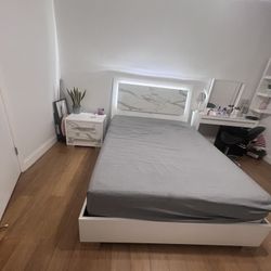 100% Italian Made 3 Piece Bedroom Set Includes Queen Bed Frame, Box Spring, & Dresser  