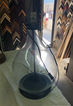 Vintage glass jug lamp 21”