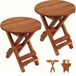 Waterproof Wood Foldable Side Table Plant Stand Size 14" Tall, Diameter 13" New Condition $15/each