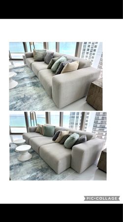 Armani/Casa Luxury Italian Sofa – Individually Sliding Seats – Made in Italy
