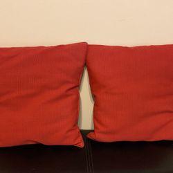 2 Rust/Burnt Red Accent Throw Pillows