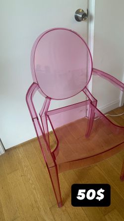 Modern Pink Acrylic Ghost Style Chair