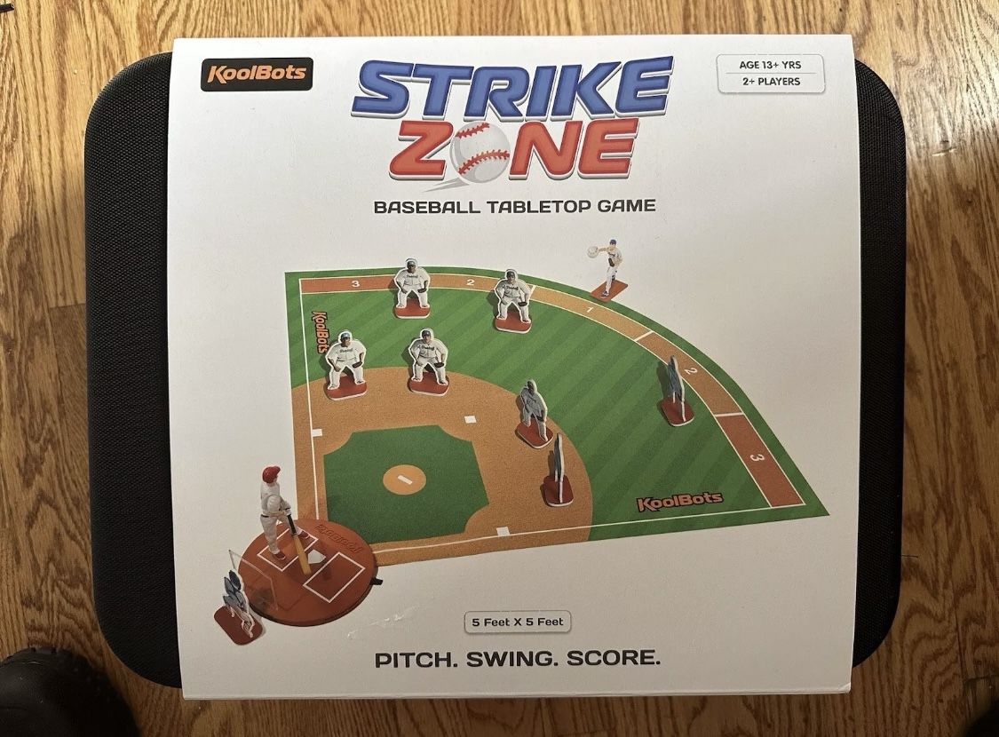 StrikeZone Baseball Game - Giant 5 x 5 feet Rollout Field,10" Realistic Batte...