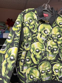 ジャケット・アウター supreme skull pile work jacket Buy Supreme Skull Pile Work Jacket 'Green' - SS18J29 GREEN