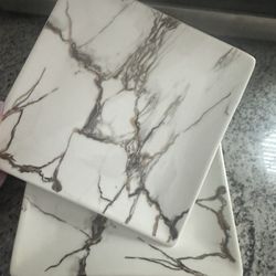 Set Of 2 Small Marble Plates