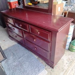 Dresser With Mirror Height 31 Inches Width 60 Inches Depth 18 Inches  Or Make Offer 