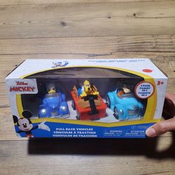 Disney Junior Mickey Pull Back Vehicles Donald Duck Pluto Goofy 3 Pack