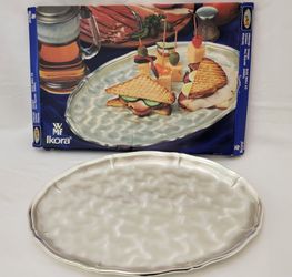 WMF-Ikora 7506 GERMANY Brush Swirl Finish Silver Plated 14.75" TRAY with box