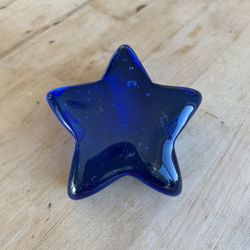 Blue Star Glass Paperweight 