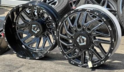 TIS 544BM 20X8.5 8X200 BLACK MACHINED . SET OF 6 WHEELS 