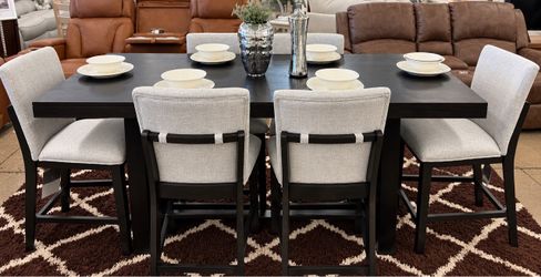 Counter Height Dining Table with 6 Chairs