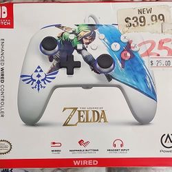 PowerA Enhanced Nintendo Switch and Switch 2 Wired Controller - Master Sword Attack Zelda Link, Officially licensed
