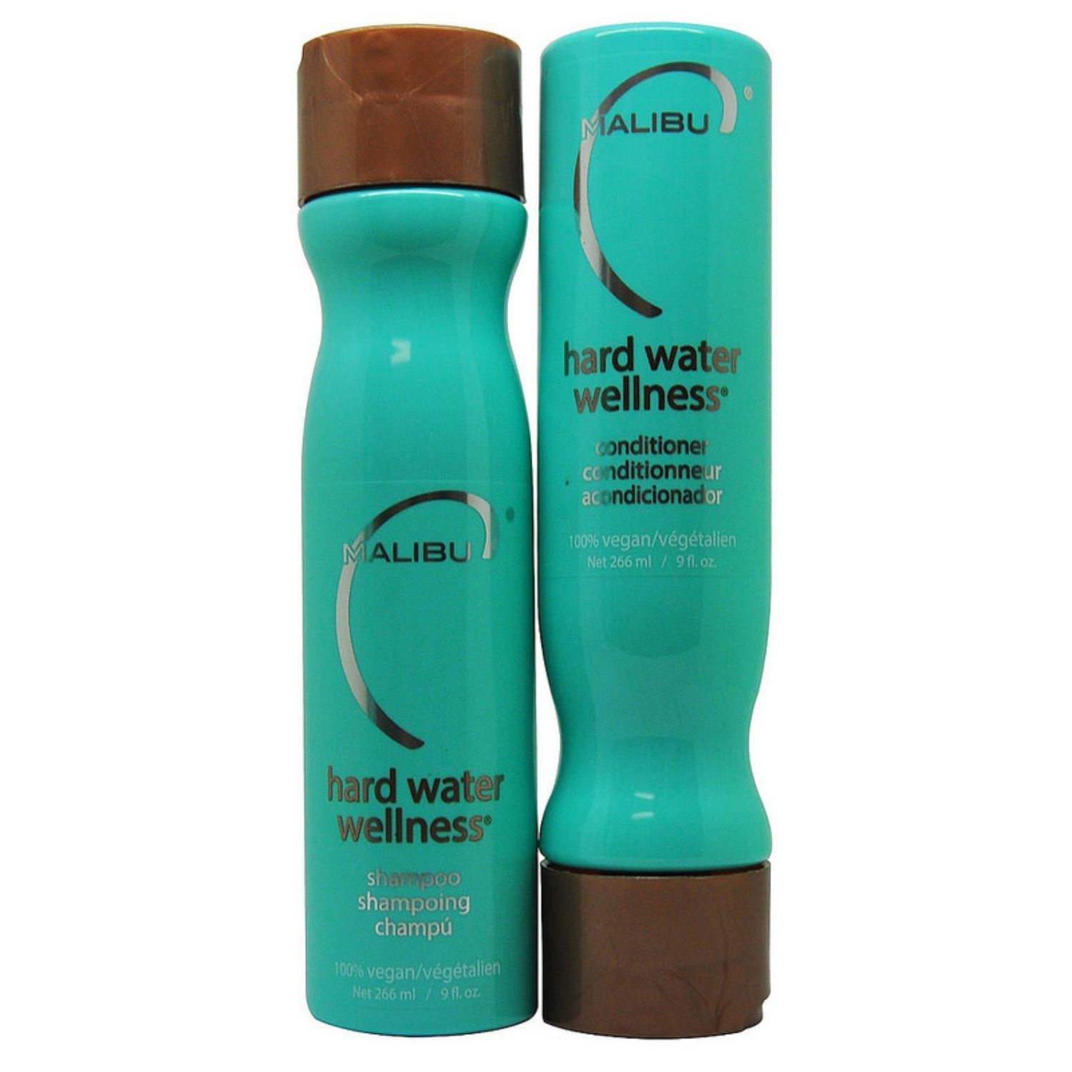 Malibu C Hard Water Wellness Shampoo and Conditioner Duo, protects against waterborne elements that cause dry, damaged hair, 9 fl oz each.