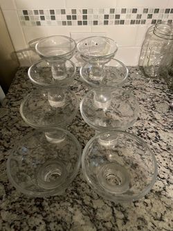 Set of 8 Clear Heavy-Base Margarita / Cocktail Glasses