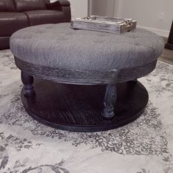 40in Tufted Gray Coffee Table NEW 