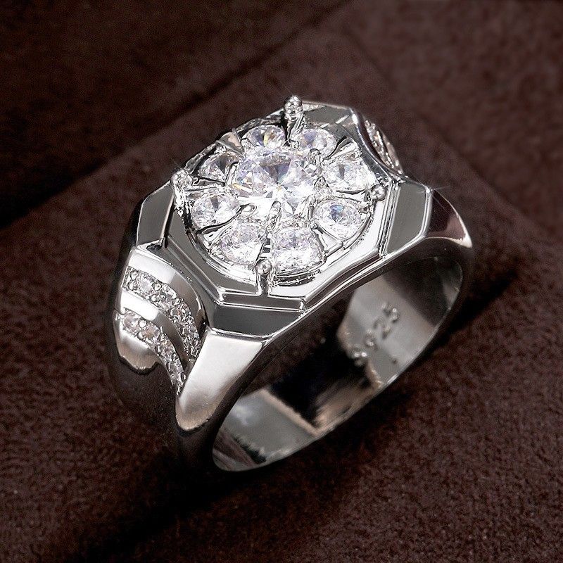 "Engagement Flower Dazzle CZ Dainty Flower Ring Men/Women, L173