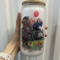 Halloween Glass Cup Horror Friends 