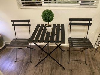 2 cheer and table and stand for patio