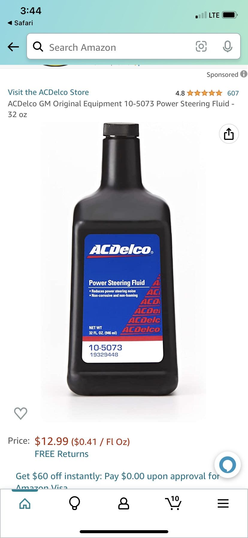 ACDelco GM Original Equipment 10-5073 Power Steering Fluid - 32 oz