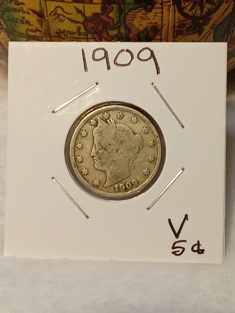 #252 V Nickle 1909 Coin 