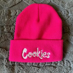 Pink Cookie Beanie Y2K 