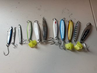 Lot of 10 Fishing Metal Jig Lures Tady Salas