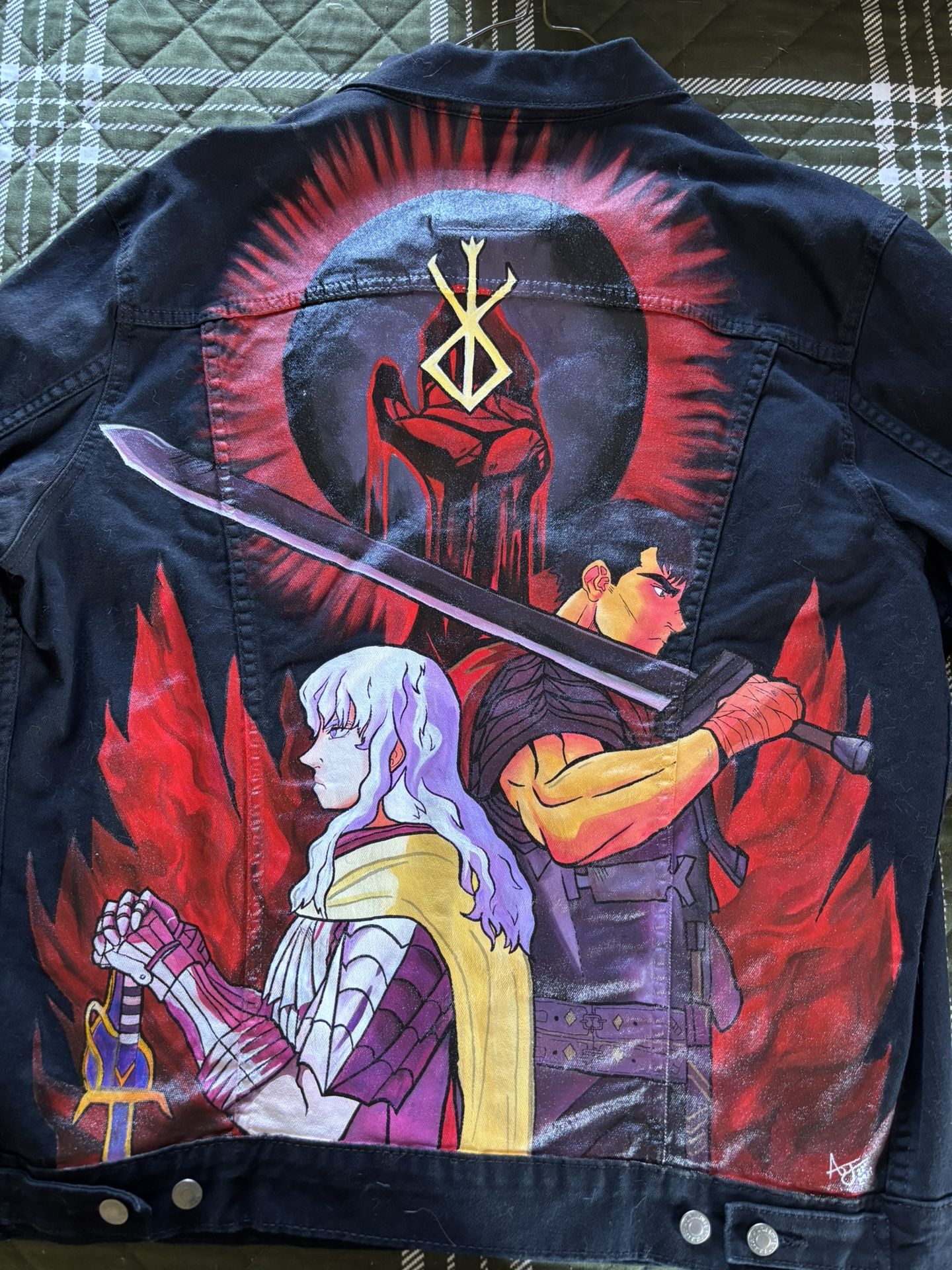 Custom Berserk Denim Black Jacket