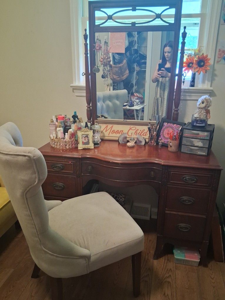 Antique Vanity And Chair