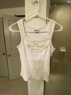 Kappa Kappa Gamma Bid Day 2025 Senior Womens White & Gold Tank Top Size Medium