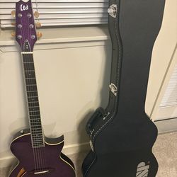 ESP LTD TL-6 Acoustic-Electric Guitar Purple Sparkle Burst + ESP Case NEW