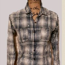 Vanilla Star Blue Plaid Shirt XS 