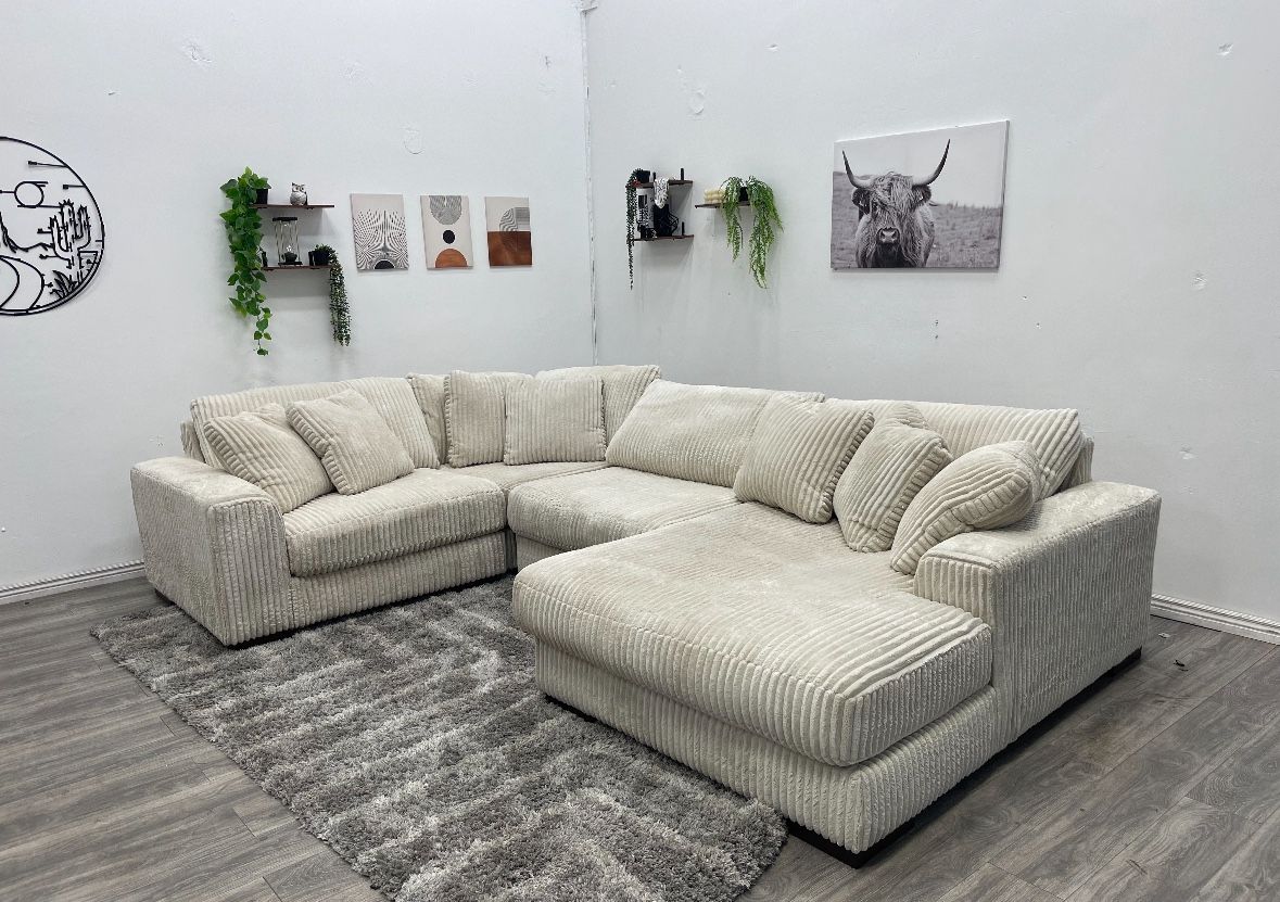 Sectional Couch Corduroy - Free Delivery
