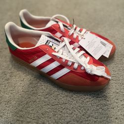Adidas Originals Gazelle Red With Green Heel Taps