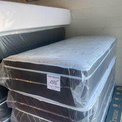 Twin Size Mattress Pillow Top 14” Inches  Excellent Comfort Also Available: Full, Queen And King New From Factory With Its Plastic Same Day Delivery