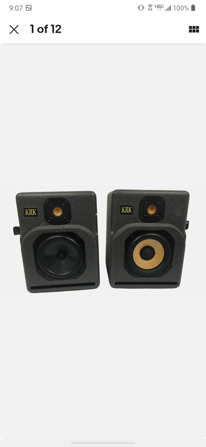 KRK 7000B Studio Monitors Matched Pair with Custom Wall Mount