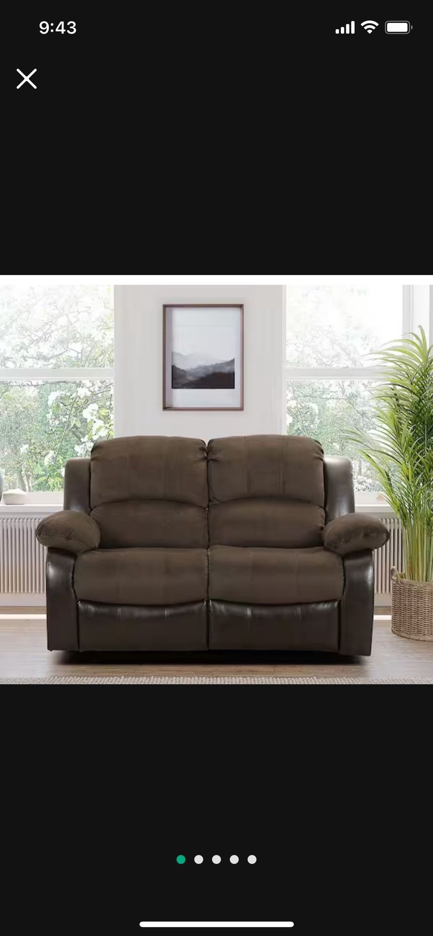 Lazzara Bianca 62.5 in. W Textured Plush Microfiber Rectangle Double Manual Reclining Loveseat in Chocolate