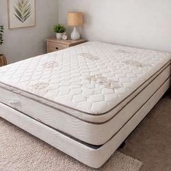 New queen mattress and box spring 2 pc  bed frame is not included
